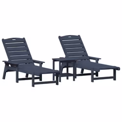 vidaXL Mobili da lounge da giardino 3 pcs Navy 38 x 38 x 46cm - Vista aggiuntiva 2