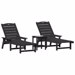 vidaXL Mobili da lounge da giardino 3 pcs Nero 38 x 38 x 46cm - Vista aggiuntiva 3