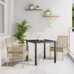 Sedie da Giardino 2 pz con Cuscini Beige in Polyrattan Vidaxl