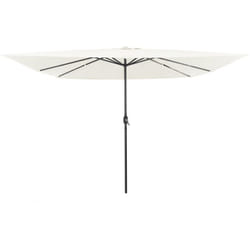 Parasol da giardino quadrato con luci led 295x245 cm Bianco sabbia Vidaxl