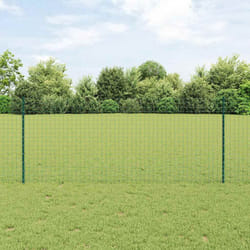 vidaXL Pali per Recinzione 22 pcs Verde 140 cm Acciaio
