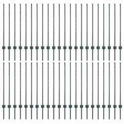 vidaXL Pali per Recinzione 44 pcs Verde 140 cm Acciaio - Vista aggiuntiva 2