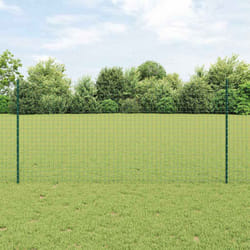 vidaXL Pali per Recinzione 44 pcs Verde 160 cm Acciaio