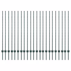 vidaXL Pali per Recinzione 22 pcs Verde 180 cm Acciaio - Vista aggiuntiva 2