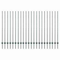 vidaXL Pali per Recinzione 22 pcs Verde 200 cm Acciaio - Vista aggiuntiva 2
