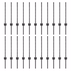 vidaXL Pali per Recinzione 22 pcs Grigio 100 cm Acciaio - Vista aggiuntiva 2