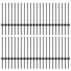 vidaXL Pali per Recinzione 44 pcs Grigio 100 cm Acciaio - Vista aggiuntiva 2