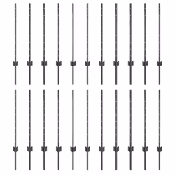 vidaXL Pali per Recinzione 22 pcs Grigio 120 cm Acciaio - Vista aggiuntiva 2