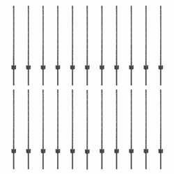 vidaXL Pali per Recinzione 44 pcs Grigio 140 cm Acciaio - Vista aggiuntiva 2
