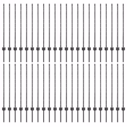 vidaXL Pali per Recinzione 88 pcs Grigio 140 cm Acciaio - Vista aggiuntiva 2