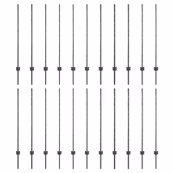 vidaXL Pali per Recinzione 44 pcs Grigio 160 cm Acciaio - Vista aggiuntiva 2