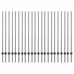 vidaXL Pali per Recinzione 44 pcs Grigio 180 cm Acciaio - Vista aggiuntiva 2