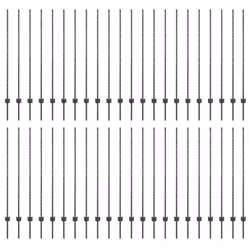 vidaXL Pali per Recinzione 88 pcs Grigio 180 cm Acciaio - Vista aggiuntiva 2