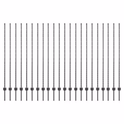 vidaXL Pali per Recinzione 44 pcs Grigio 200 cm Acciaio - Vista aggiuntiva 2