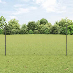 vidaXL Pali per Recinzione 88 pcs Grigio 200 cm Acciaio