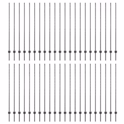 vidaXL Pali per Recinzione 88 pcs Grigio 200 cm Acciaio - Vista aggiuntiva 2