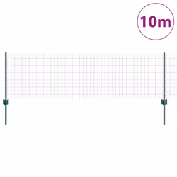 vidaXL Recinzione con pali. Verde 0.6 x 10 m Acciaio - Vista aggiuntiva 3