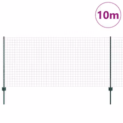 vidaXL Recinzione con pali. Verde 1 x 10 m Acciaio - Vista aggiuntiva 3