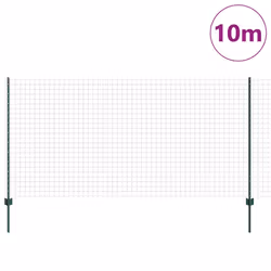 vidaXL Recinzione con pali. Verde 1.2 x 10 m Acciaio - Vista aggiuntiva 3