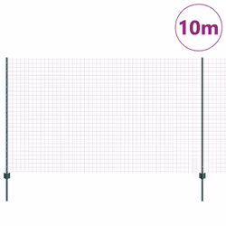 vidaXL Recinzione con pali. Verde 1.4 x 10 m Acciaio - Vista aggiuntiva 3