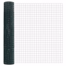 vidaXL Recinzione con pali. Verde 1.5 x 10 m Acciaio - Vista aggiuntiva 2