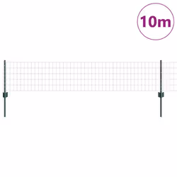vidaXL Recinzione con pali. Verde 0.4 x 10 m Acciaio - Vista aggiuntiva 3