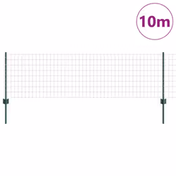 vidaXL Recinzione con pali. Verde 0.6 x 10 m Acciaio - Vista aggiuntiva 3