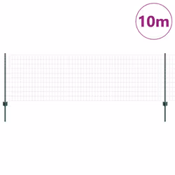 vidaXL Recinzione con pali. Verde 0.8 x 10 m Acciaio - Vista aggiuntiva 3