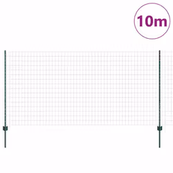 vidaXL Recinzione con pali. Verde 1.2 x 10 m Acciaio - Vista aggiuntiva 3