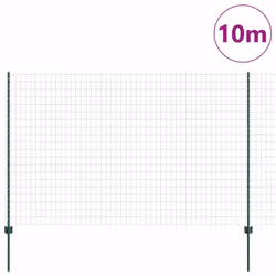 vidaXL Recinzione con pali. Verde 1.6 x 10 m Acciaio - Vista aggiuntiva 3