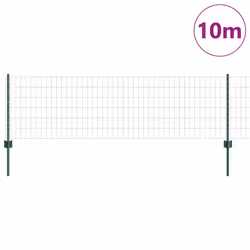 vidaXL Recinzione con pali. Verde 0.6 x 10 m Acciaio - Vista aggiuntiva 3