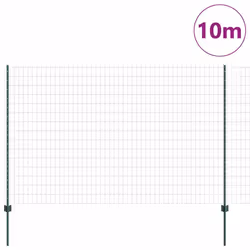 vidaXL Recinzione con pali. Verde 1.6 x 10 m Acciaio - Vista aggiuntiva 3