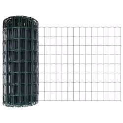 vidaXL Recinzione con pali. Verde 0.6 x 10 m Acciaio - Vista aggiuntiva 2