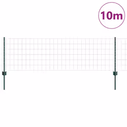 vidaXL Recinzione con pali. Verde 0.6 x 10 m Acciaio - Vista aggiuntiva 3