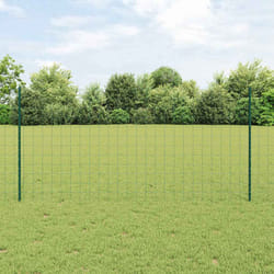 vidaXL Recinzione con pali. Verde 1.2 x 10 m Acciaio