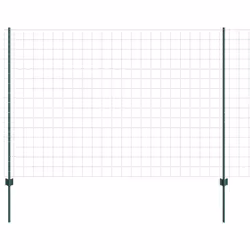 vidaXL Recinzione con pali. Verde 1.5 x 10 m Acciaio - Vista aggiuntiva 2