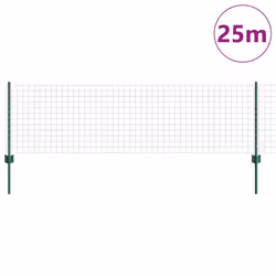 vidaXL Recinzione con pali. Verde 0.6 x 25 m Acciaio - Vista aggiuntiva 3