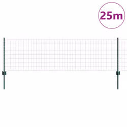 vidaXL Recinzione con pali. Verde 0.6 x 25 m Acciaio - Vista aggiuntiva 3