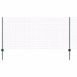 vidaXL Recinzione con pali. Verde 1 x 25 m Acciaio - Vista aggiuntiva 2