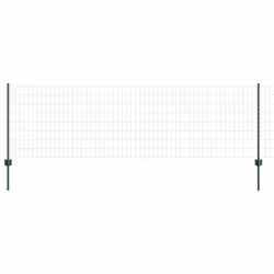 vidaXL Recinzione con pali. Verde 0.8 x 25 m Acciaio - Vista aggiuntiva 2