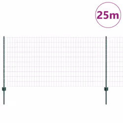 vidaXL Recinzione con pali. Verde 1 x 25 m Acciaio - Vista aggiuntiva 3