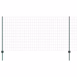 vidaXL Recinzione con pali. Verde 1.2 x 25 m Acciaio - Vista aggiuntiva 2