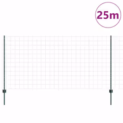 vidaXL Recinzione con pali. Verde 1.2 x 25 m Acciaio - Vista aggiuntiva 3