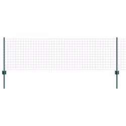 vidaXL Recinzione con pali. Verde 0.6 x 50 m Acciaio - Vista aggiuntiva 2