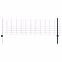 vidaXL Recinzione con pali. Verde 0.6 x 50 m Acciaio - Vista aggiuntiva 2