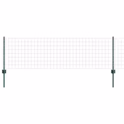 vidaXL Recinzione con pali. Verde 0.6 x 10 m Acciaio - Vista aggiuntiva 2