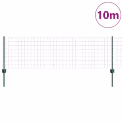 vidaXL Recinzione con pali. Verde 0.6 x 10 m Acciaio - Vista aggiuntiva 3
