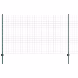 vidaXL Recinzione con pali. Verde 1.4 x 10 m Acciaio - Vista aggiuntiva 2