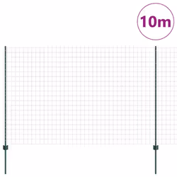 vidaXL Recinzione con pali. Verde 1.5 x 10 m Acciaio - Vista aggiuntiva 3