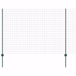 vidaXL Recinzione con pali. Verde 1.6 x 10 m Acciaio - Vista aggiuntiva 2